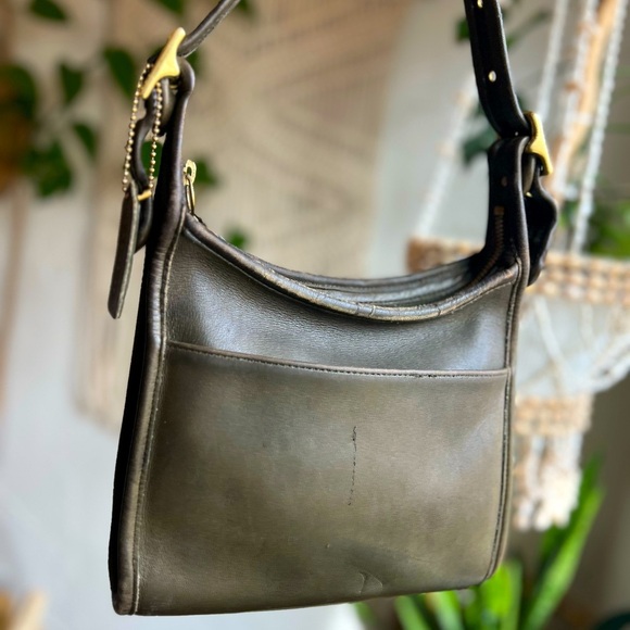 Vintage Coach Legacy Small Zip Crossbody Shoulder Bag 9997 Rare Sage Green Loden - Picture 1 of 15